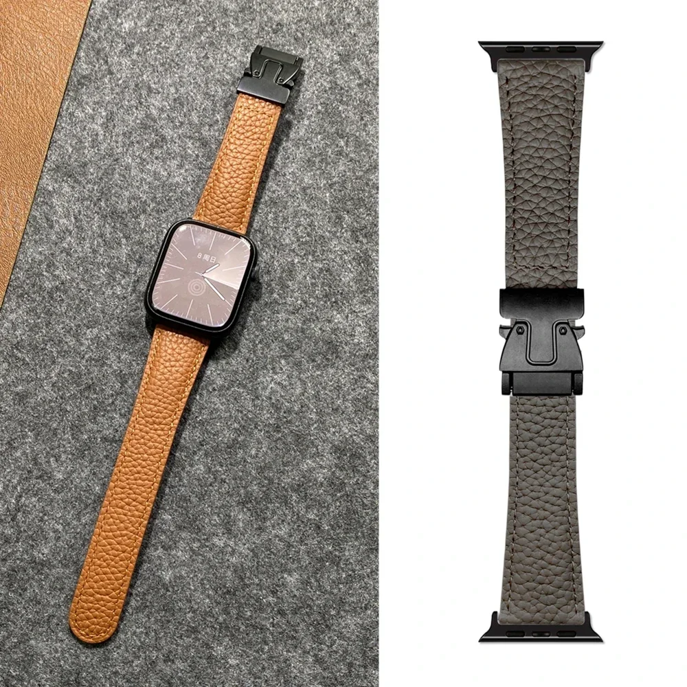 

Магнитный кожаный ремешок для Apple Watch 44 мм, 40 мм, 45 мм, 41 мм, 49 мм, 38 мм, 42 мм, 46 мм, браслет iWatch Series 8 9 10 7 Se 6 5 Ultra Band