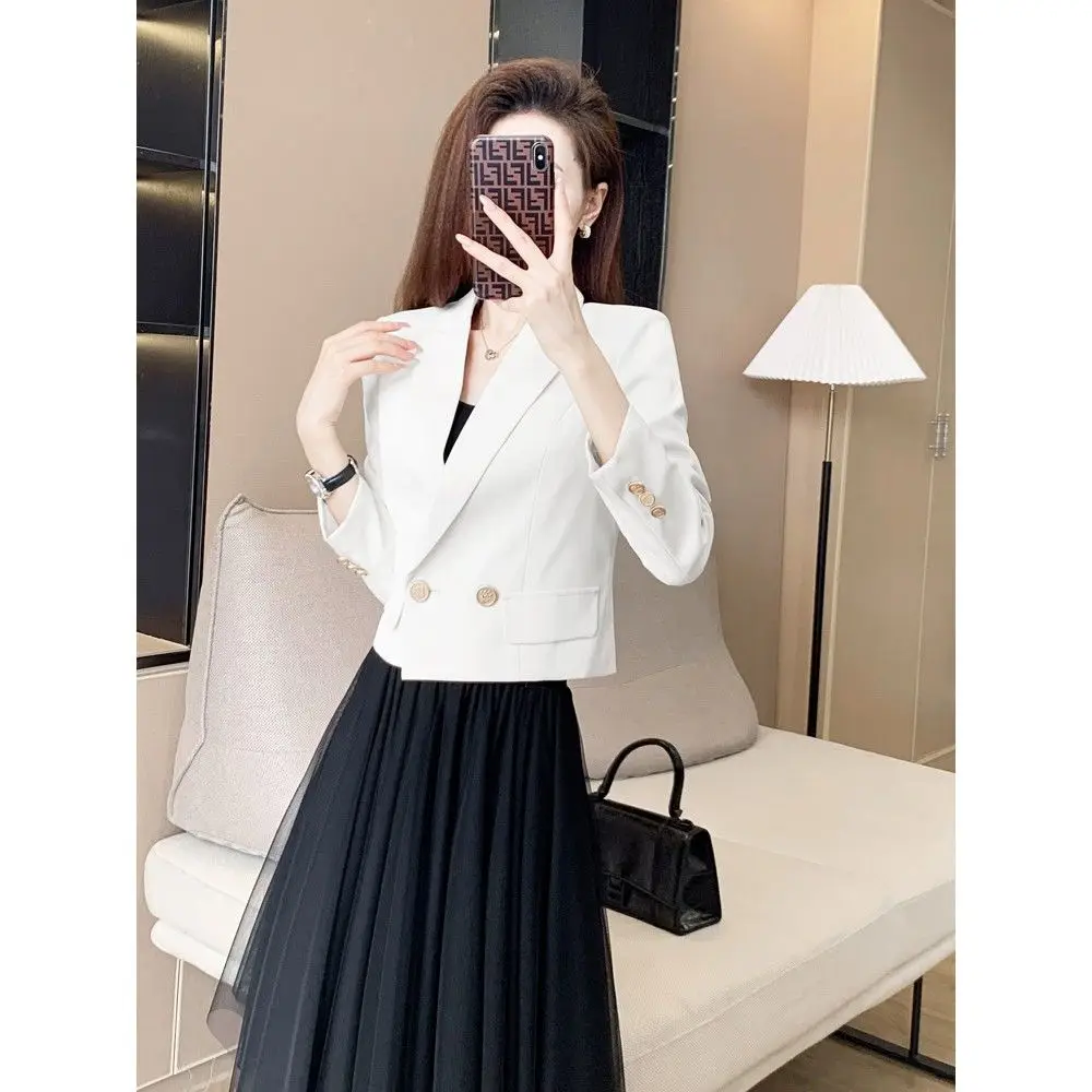 Ccropped Clothing Coats White 2024 Women\'s Blazer Suits Tailoring Latest Fashion Short Jacket for Women Trend Blazers Casual New