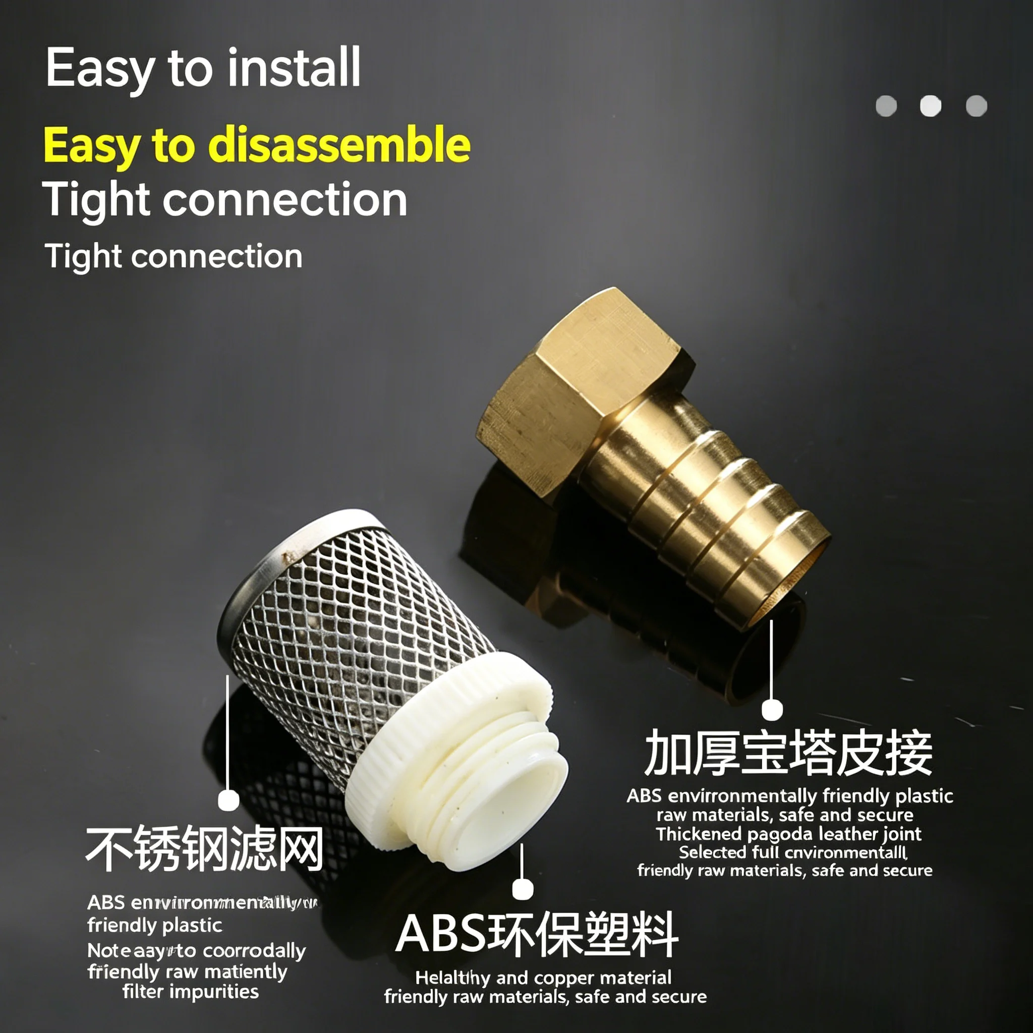 Mesh Brass Filter 6-19mm Stainless Steel Mesh Filter Garden Irrigation Pump Protection Hose Filter Water Cleaning