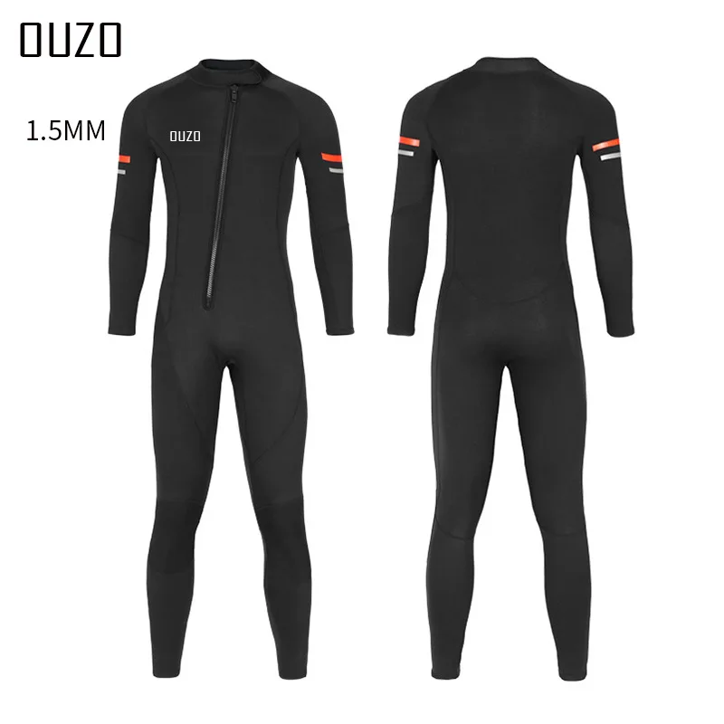 Men Wetsuit 1.5mm, Neoprene Wet Suits Front Zip in Cold Water Full Body Dive Suit for Water Sports Diving for Snorkeling Surfing