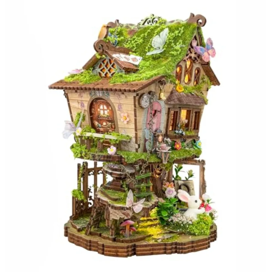 

Набор для создания миниатюрного домика Book Nook: 3D-пазл из дерева для взрослых с инструментами, декором для интерьера домика на дереве, набор для творчества своими руками