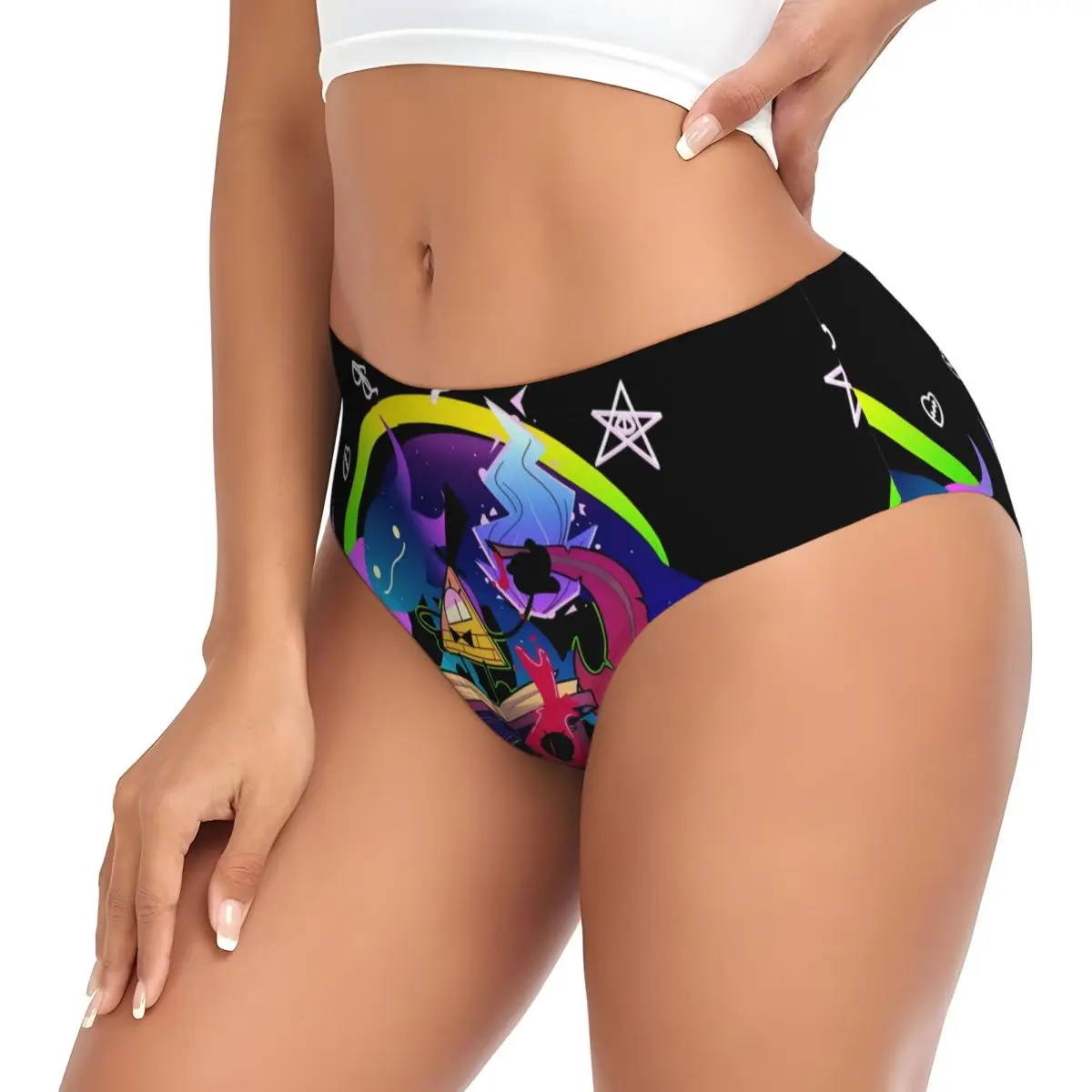 Custom Womens Gravity Falls Printed Panties Stretch Cartoon Animes Briefs Underwear