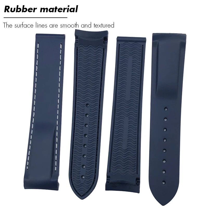19 مللي متر 20 مللي متر 21 مللي متر 22 مللي متر نهاية منحنية المطاط لينة سيليكون حزام الساعات ل أوميغا ساماستر AT150 رولكس الغواصة أوريس زينيث حزام ساعة اليد #3