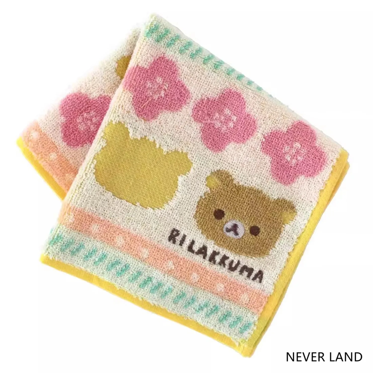 

New Cute Rilakkuma Bear Kids Cotton Fabric Baby Burp Cloths Small Blanket Towels for Children