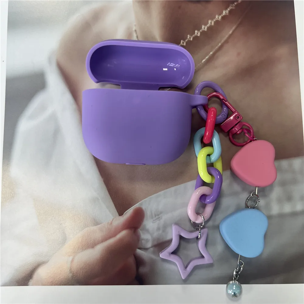 2024 New Case For Airpods 4 Apple Earphone Cover Silicone Protective Case Air pods 4 Wireless Earphone Bags with Keyring