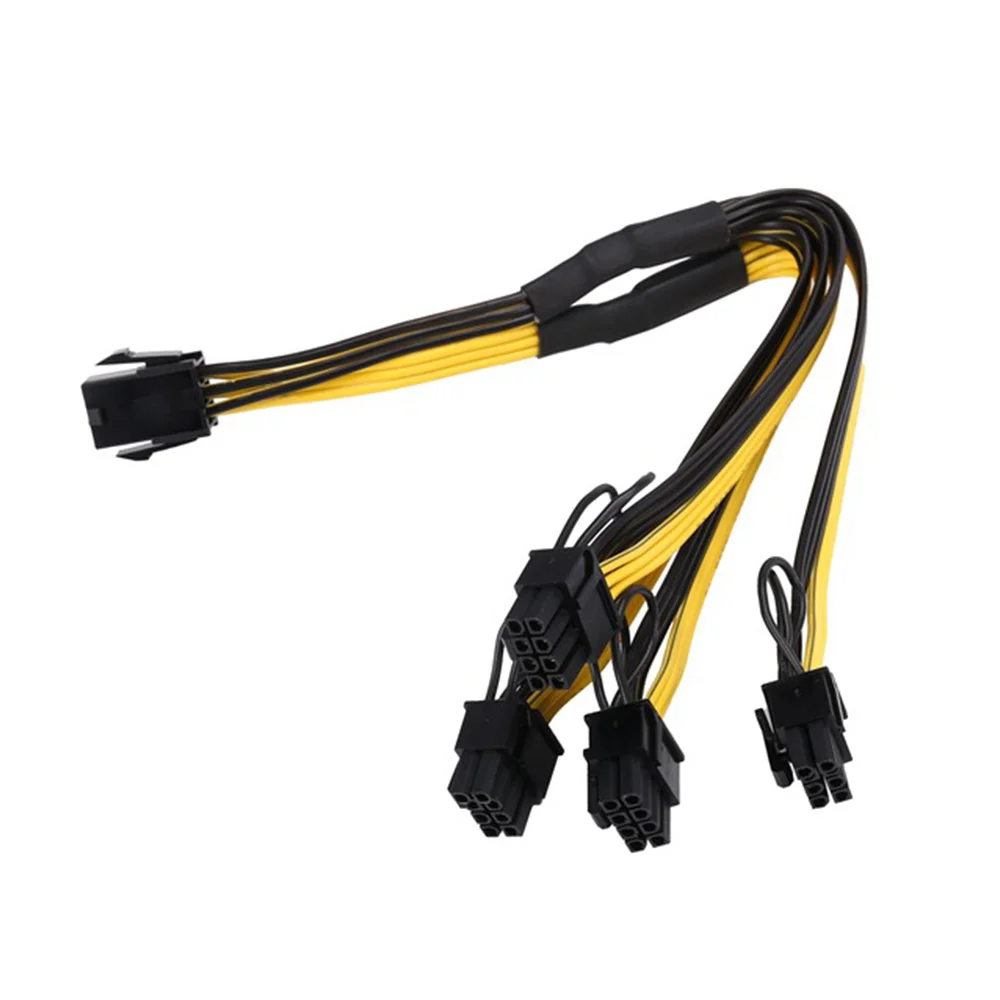 5Pcs PCIe GPU 6Pin 1 to 4 Way 6+2Pin Female to Male Extension Cable PCI-E Graphics Card 6Pin to 8Pin Power Supply