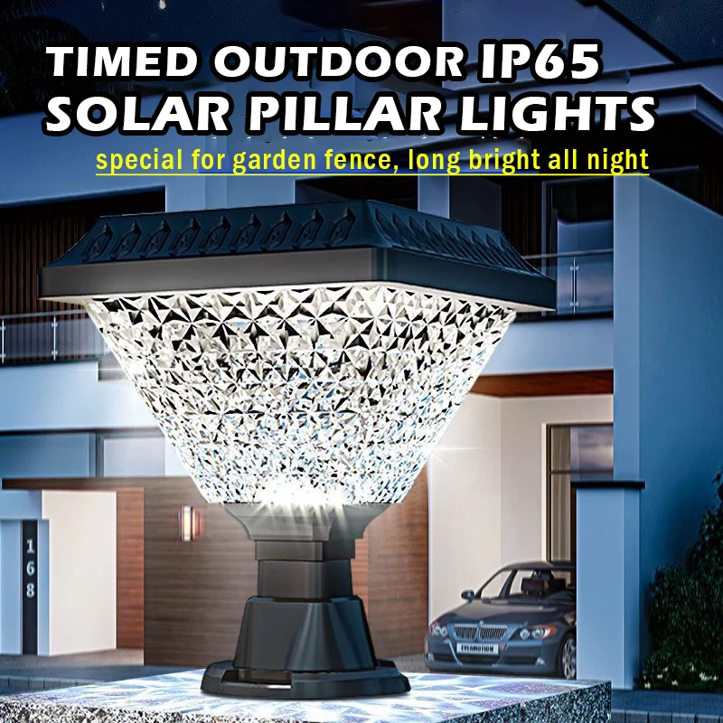 

solar lights outdoor Timed Solar led outdoor lighting Pillar Light IP65 LED Garden solar lamp Dimming RGB Solar lantern Sunlight