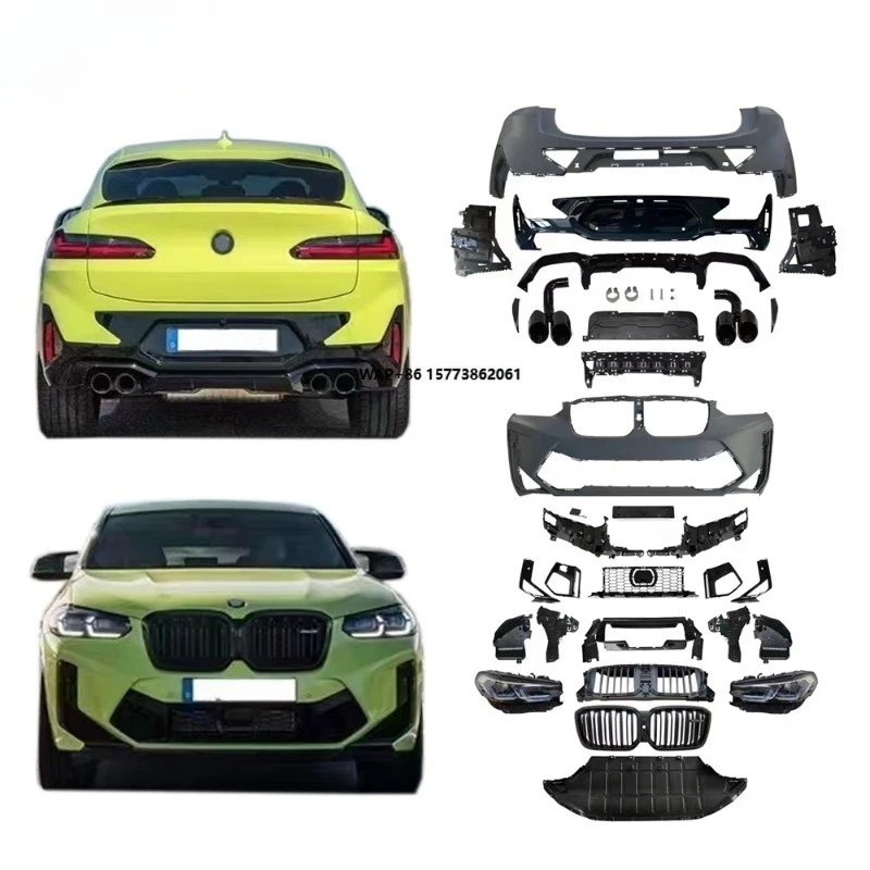 

2018-2021y BM X4 G02 Upgrade to X4M F98 LCI 2022y Old to New Body Kit PP Front Bumper Rear Lip Exhaust Tips Car Accessory