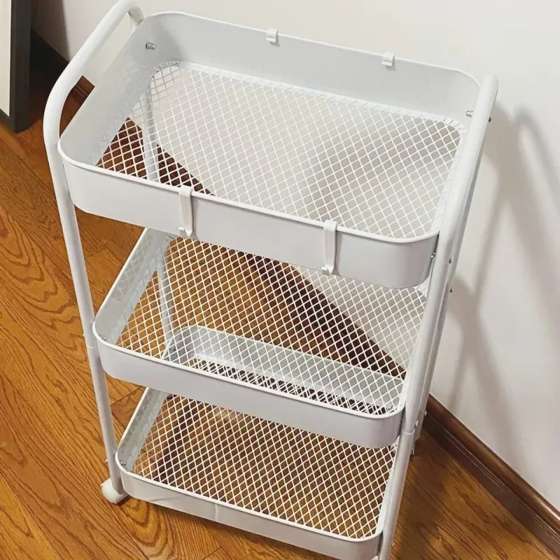 5-layer Floor-standing Kitchen Bathroom Toilet Mobile Baby Supplies Bedroom Bedside Snack Storage Rack Wheel Trolley Rack