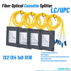 1X8 PLC ABS Splitter Modules LC/UPC Connector Singlemode 1M 1×8 Fiber Optic Splitter 1x2 1x4 1x16 Box Optical PLC