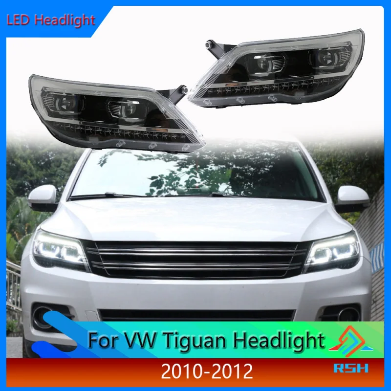 Car Head Light For Volkswagen Tiguan Headlight Assembly 2010-2012 Retrofit With LED Daytime Running Light Turn Signal Front Lamp