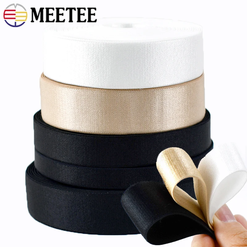 

5/10M Meetee 6-30mm Nylon Elastic Bands Underwear Shoulder Strap Stretch Clothing Belt Rubber Ribbon Trim DIY Sewing Accessories