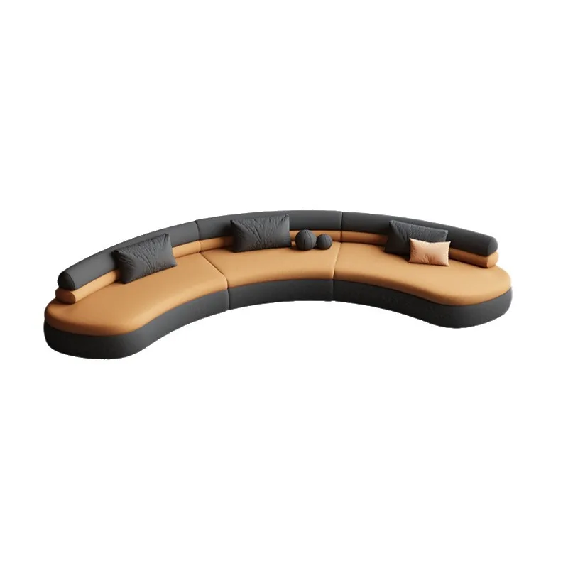 

Modern simple curved sofa hotel lobby club business reception billiard hall negotiation corner high-end sense light luxury