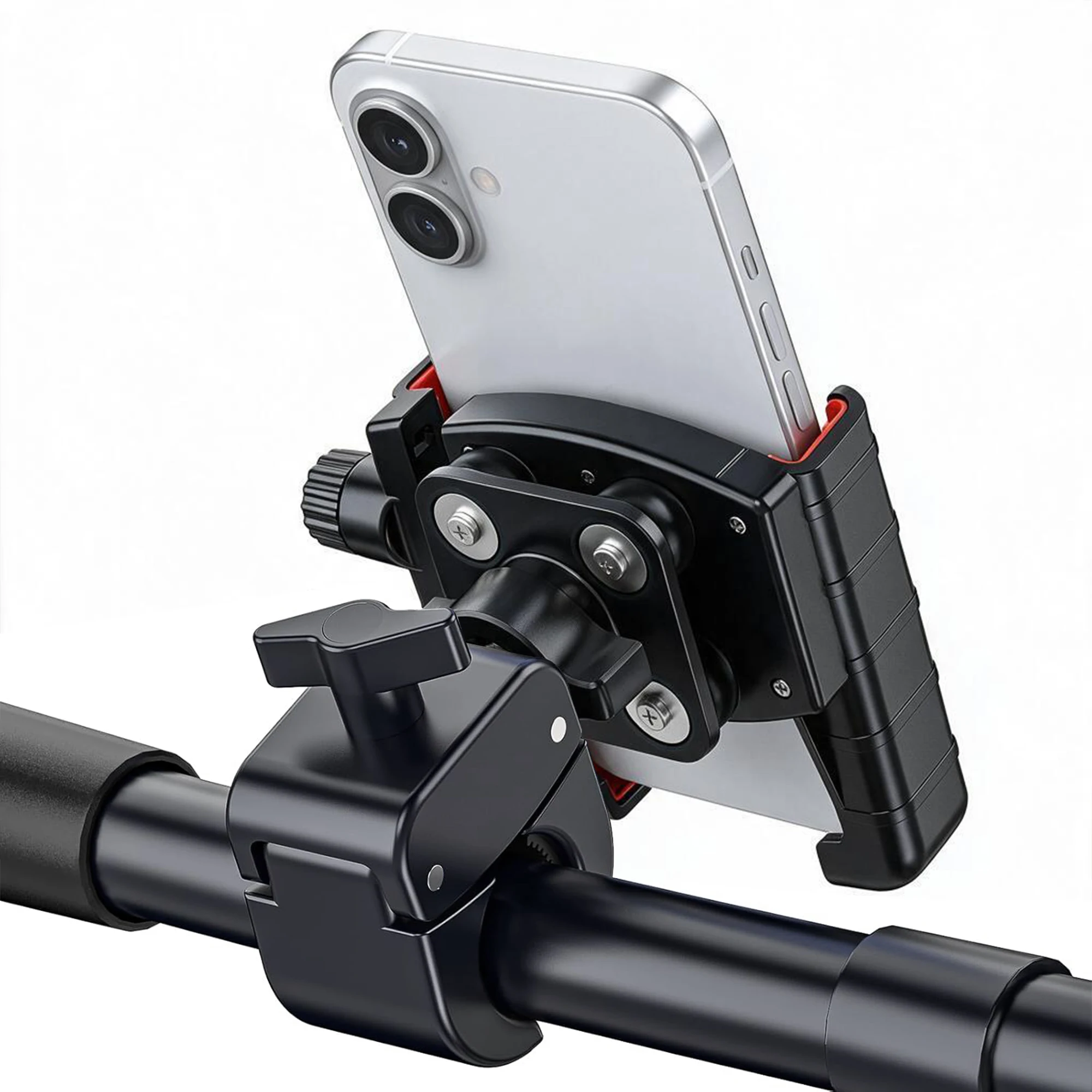Anti-Vibration Bike Phone Mount, Quick Lock for Riders,360° Rotation, Tool-Free, Shockproof For Bike, Motorcycle, Scooter