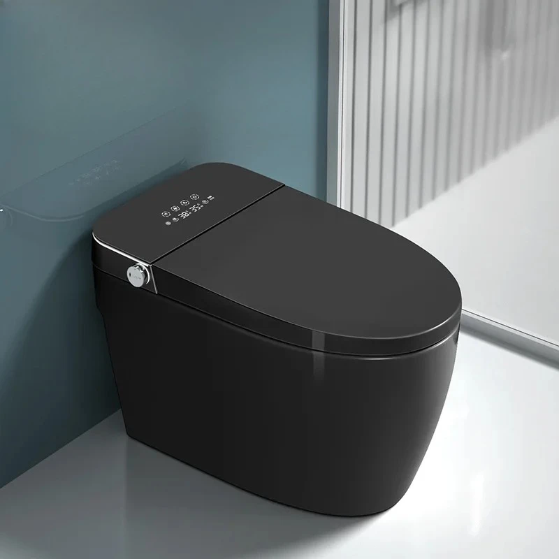 

Black Smart Toilet, Automatic Flushing, Built-in Water Tank, Seat Heating, Remote Control, Bubble Shield, Smart Open and Close