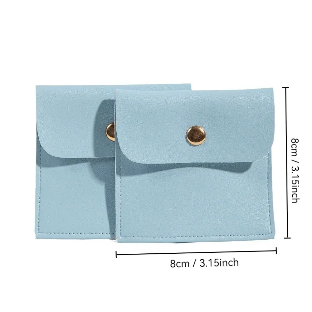 5pcs Portable PU Leather Gold Button Bag With Gold Button Dustproof Jewelry Packaging Pouch Insert Style Gift Pouch Travel
