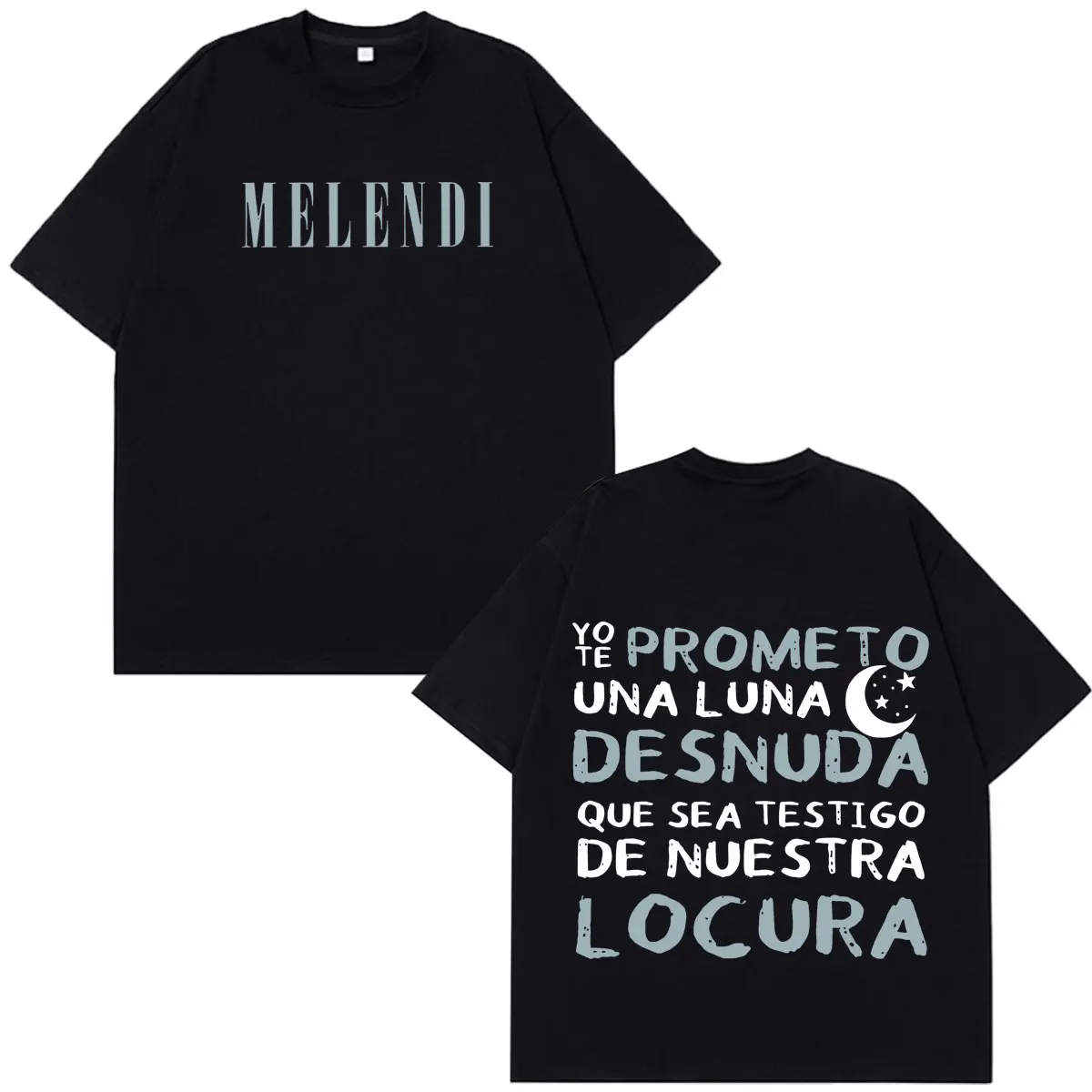 Rapper Melendi La Promesa Buchstaben-Print T-Shirt für Männer und Frauen Modische T-Shirts Kurzarm Lässige Baumwoll-T-Shirts Fan-Geschenke Oberteile – Detail 2
