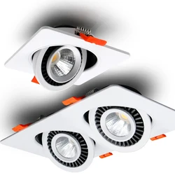 Dimmable Circular Spot 360 ° Angle Adjustable LED Embedded COB Downlight 9W 12W 15W Ceiling Light AC110V-220V Background Focus
