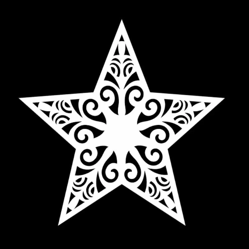 Car Stickers Personalized Creative Stickers Design Retro Five-pointed Star Car Decoration Waterproof and Sunscreen PVC 15*15cm