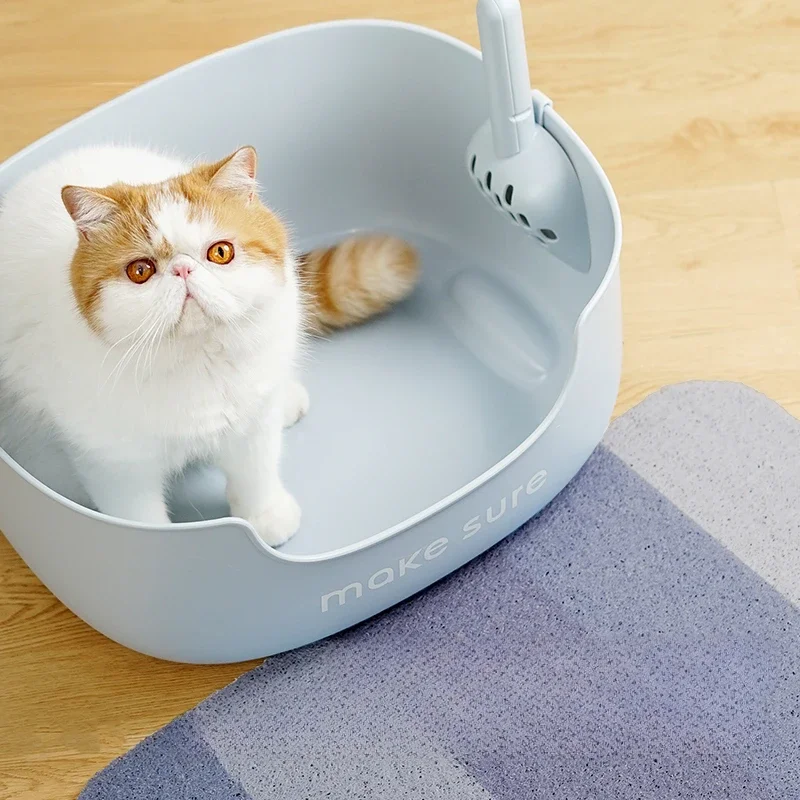 Cat Litter Box Oversized Big Kitten Toilet Shit Basin Deepened Semi-closed Splash-proof Kitten Fully Open Arenero Autolimpieza