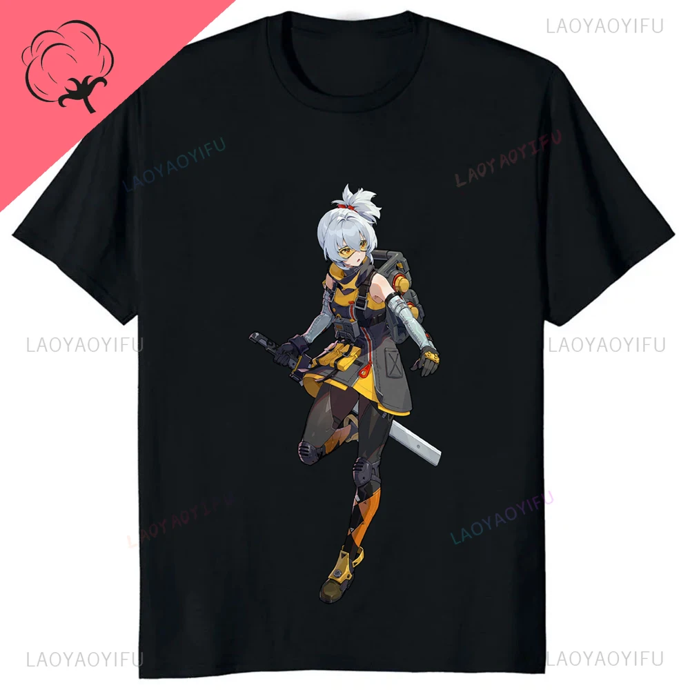 Kawaii Zenless Zone Null T-Shirt ACG ARPG Spiel Fans Cosplay Grafik T Shirt Baumwolle Casual Mode Streetwear Mann Frauen T-shirt – Detail 10