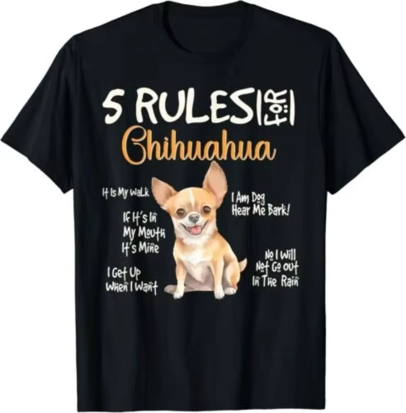

Fun Chihuahuas - They first steal your heart and then your Bed graphic T-shirt 2025 Summer Short-sleeved