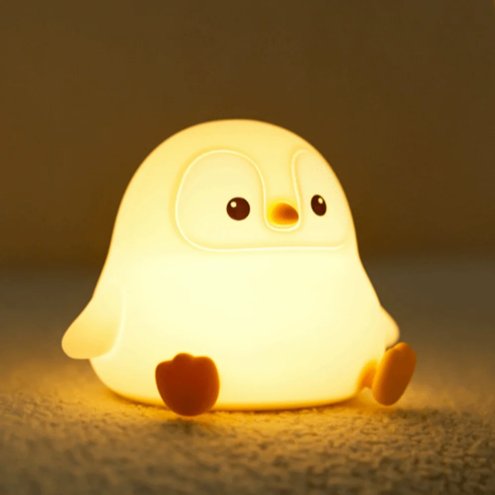 

Ночник для детской комнаты с изображением пингвина, светодиодная мягкая силиконовая лампа, 2 уровня с регулируемой яркостью, ночник для спальни, сенсорные светильники, лампы для декора общежития