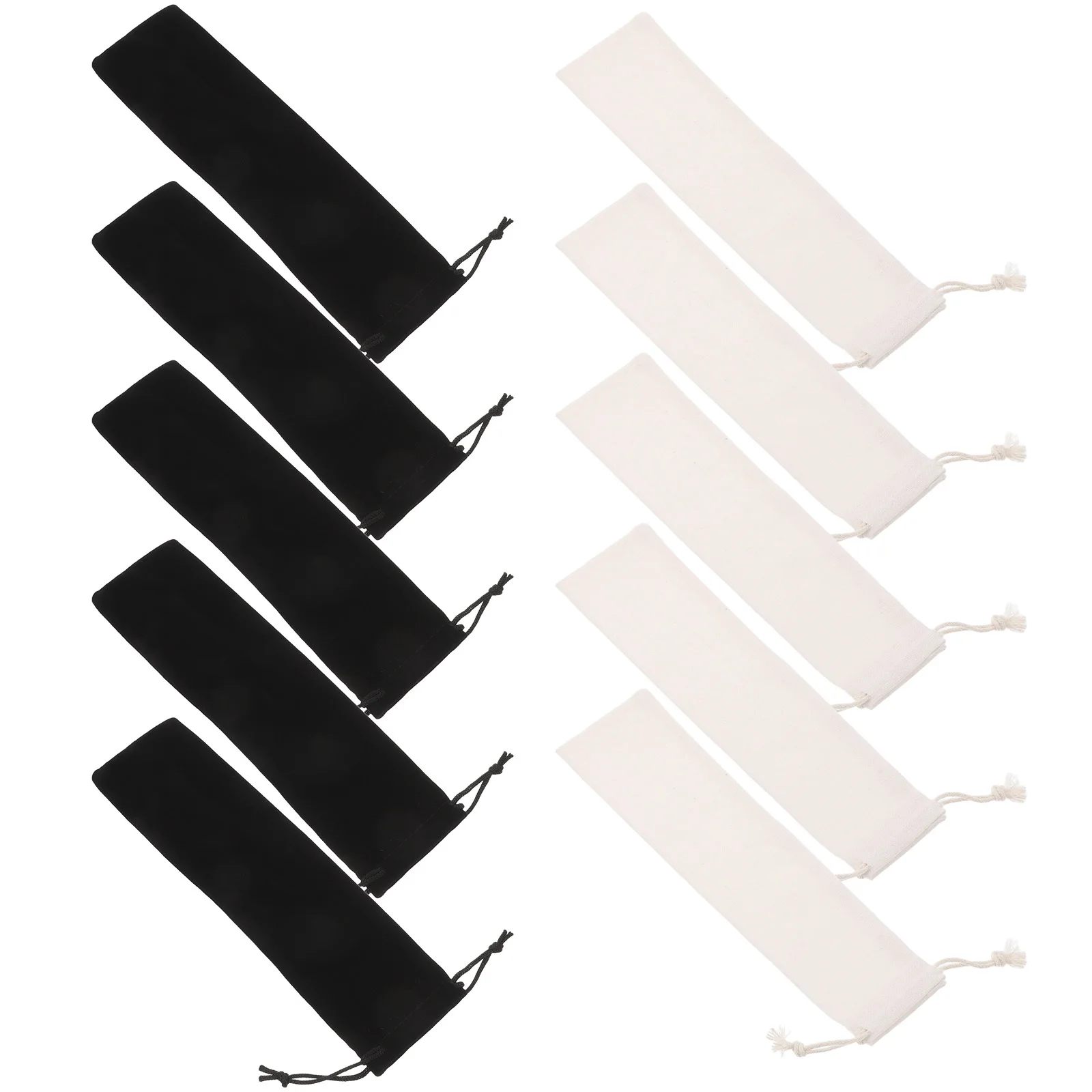 

20pcs Travel Cutlery Storage Bag Lightweight Cotton Linen Drawstring Pouch Reusable Portable Utensil Case For Straws Forks