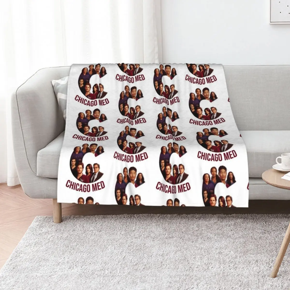 Chicago Med tv show characters poster logo Throw Blanket Single manga Flannel Fabric Sleeping Bag Loose Blankets