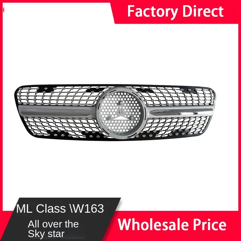 Perfect Match Hood Mesh Diamond Front Grille Radiator Grid Bumper Grill For Mercedes Benz ML W163 1998-2004 Car Auto Parts