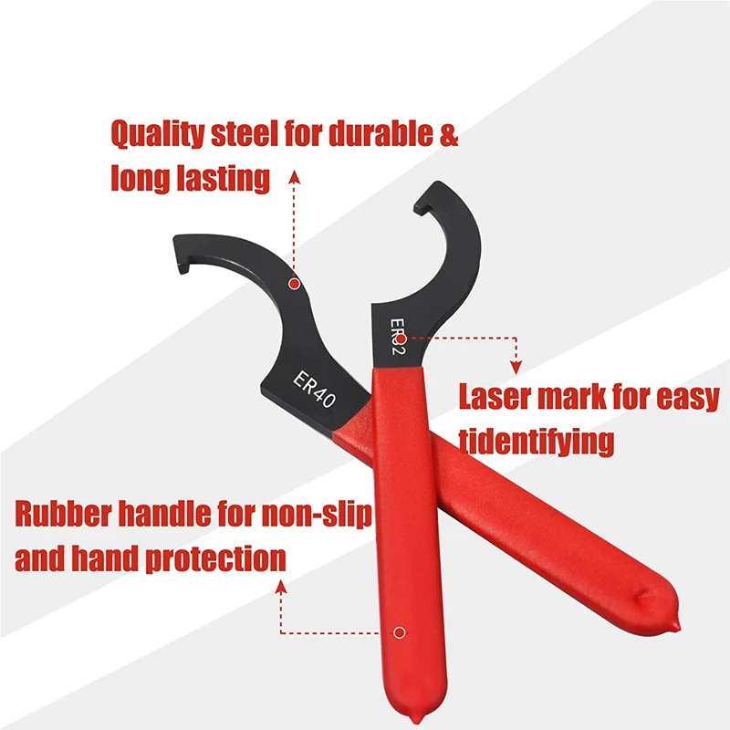 Chave tipo C para fresadora CNC, ferramentas para torno, porca de fixação, aço de alto carbono, chave inglesa ER, ER25 ER32 ER40 APU13 APU16