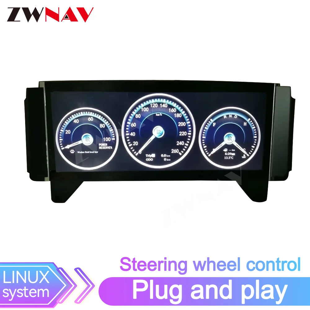 عداد المسافات LCD مقاس 12.3 بوصة لنظام لينكس لوحة القيادة الرقمية لـ Rolls-Royce Phantom 2004-2012 #1