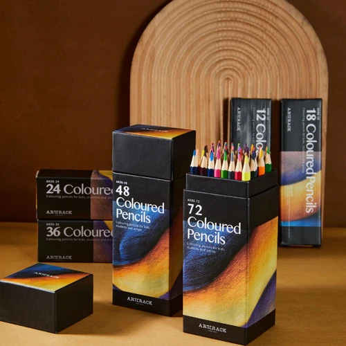 Imagen 2 del producto Lápices de colores aceitosos profesionales, juego de mango de madera hexagonal, pintura de artista, dibujo, boceto, diseño artístico, 12/18/24/36/48/72 colores