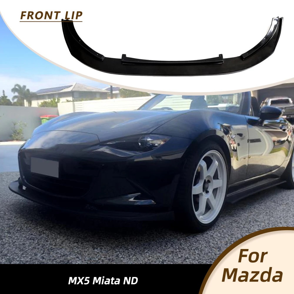 Car Front Bumper Lip Splitters for Mazda MX5 MX-5 ND Miata 4th Car Front Bumper Lip Spoiler Racing Body Kits PU Black Primer