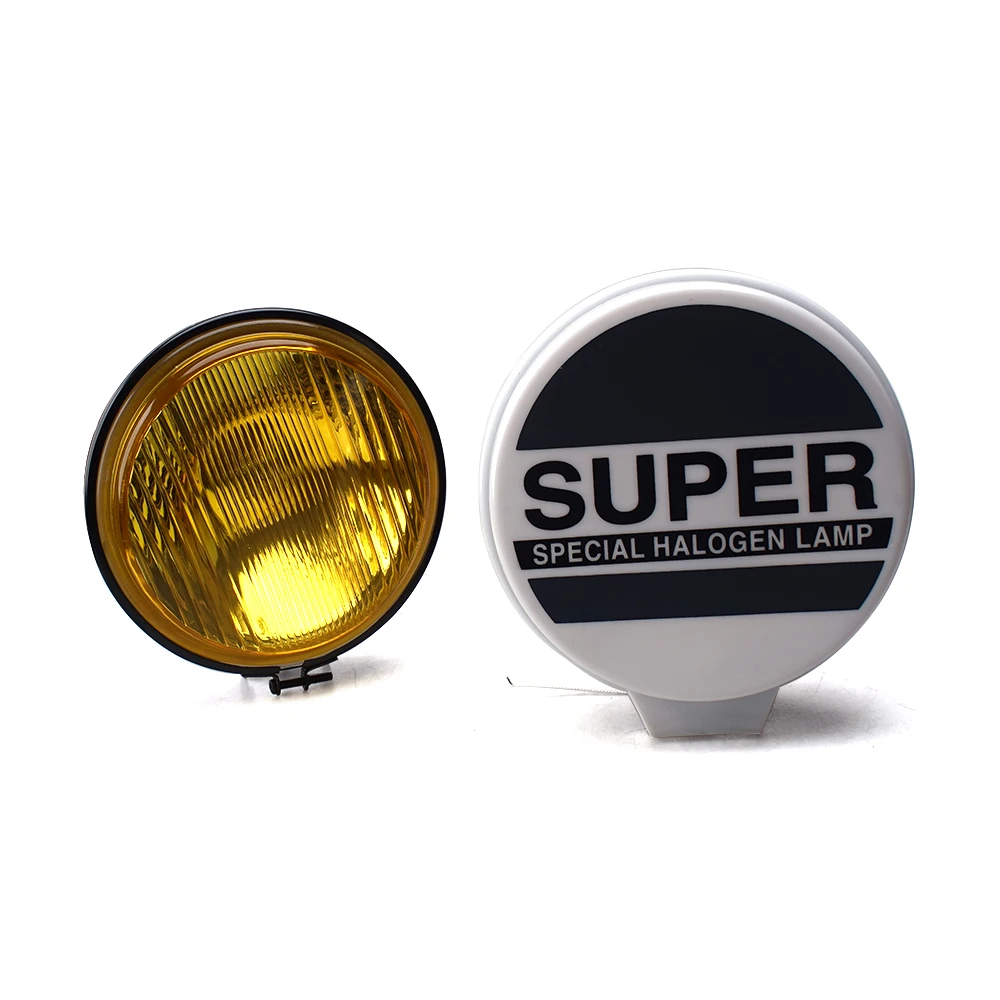 HALOGEN 6 INCH 12V TRUCK HALOGEN SPORTLIGHT ROUND SUPER LIGHT H3 FOG LAMP-(YELLOW/WHITE)