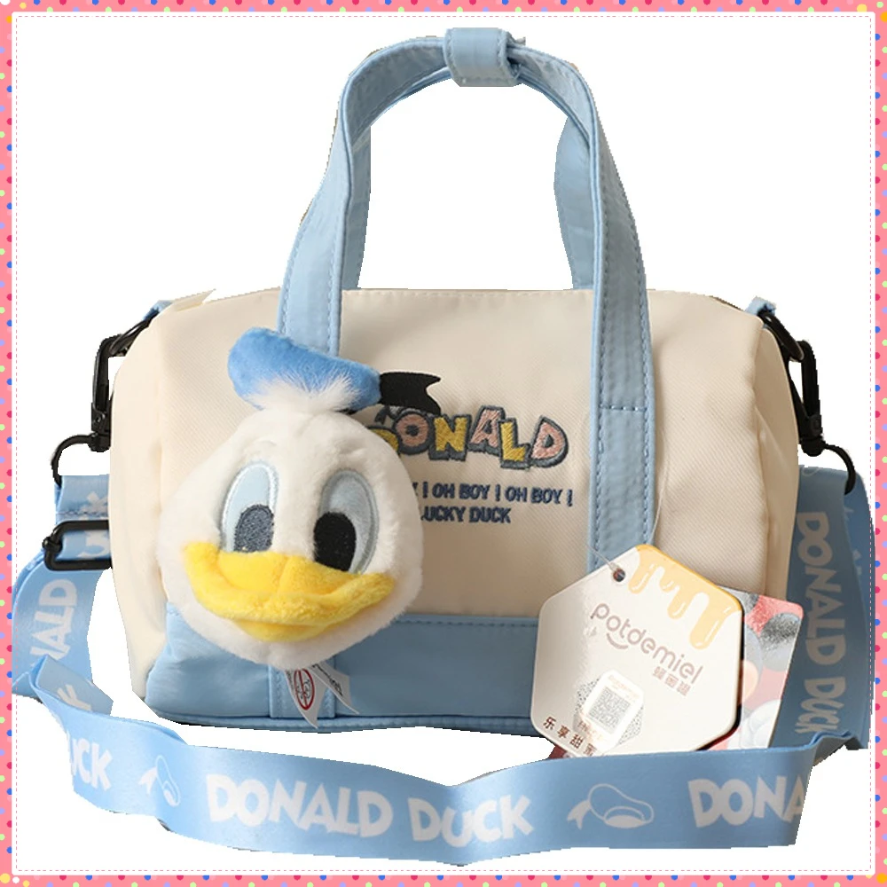 Disney Genuine Periphery Donald Duck Leisure Handbag with Cute Plush Pendant Kindergarten Children's Crossbody Bag Phone Bag
