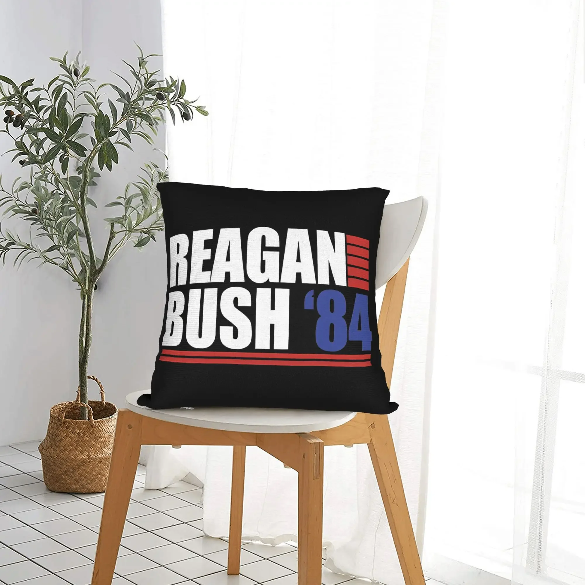 Reagan Bush 84 Square Pillow Case Vote Cushion Cover Funny Zippered Decorative Throw Pillow Case Cover for Sofa 18