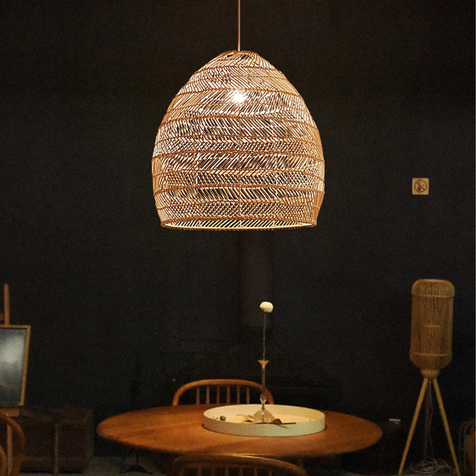 Imagem -03 - Luz Pendente do Rattan Moderno Teto Mão-tecidos Cesta Luminária para Casa Criar um Fantástico Novo Olhar Presentes para a Família fr