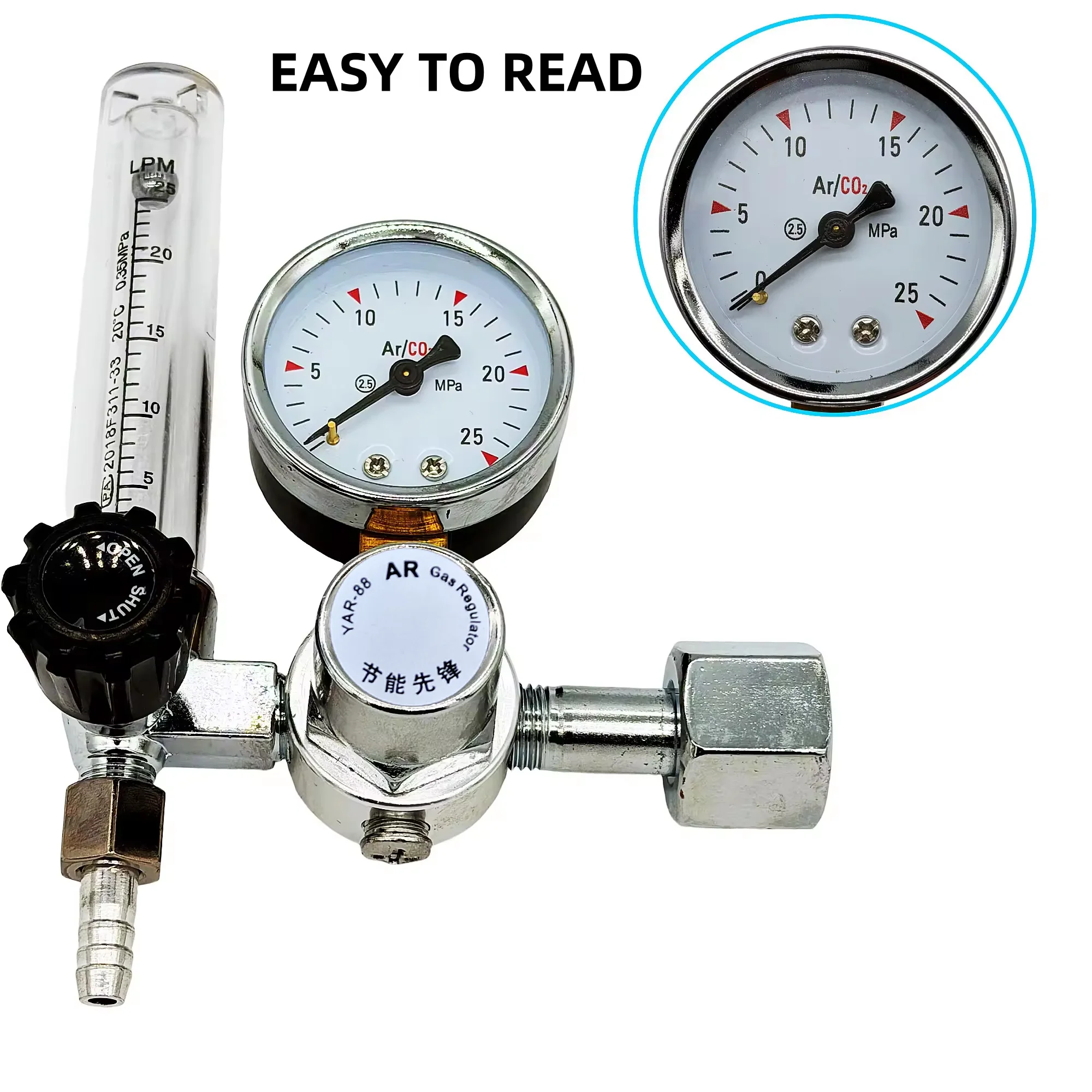 

Argon CO2 Flow Meter Regulator with Pressure Gauge for MIG TIG Welding - Welder Parts and Replacement