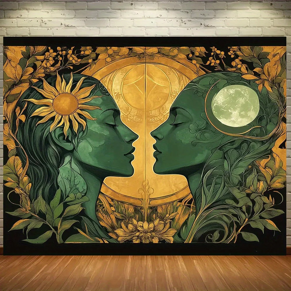 1PCB أوه OSU NAND Moon Goddess Mandala نسيج، البوليستر التأمل الجدار الشنق، لا يتطلب الكهرباء، لا ريشة
