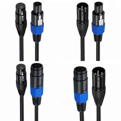 Speakon to XLR Cable Audio Jack Speak SOUND Male to XLR Female Male Extension Cable - Pro DJ PA Gig Stage Microphone Mic 3 Pin C
