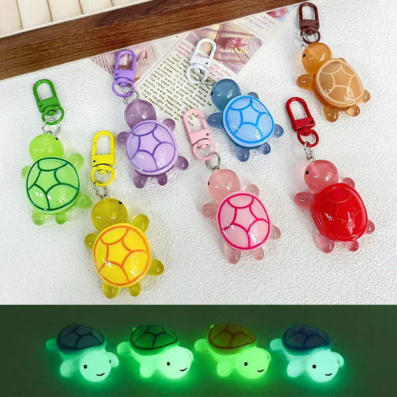 Sea Animal Glow In-the-dark Color Turtle Keychain Cute Sweet Turtle Keyring Vintage Ins Bag Pendant Accessories Girlfriends