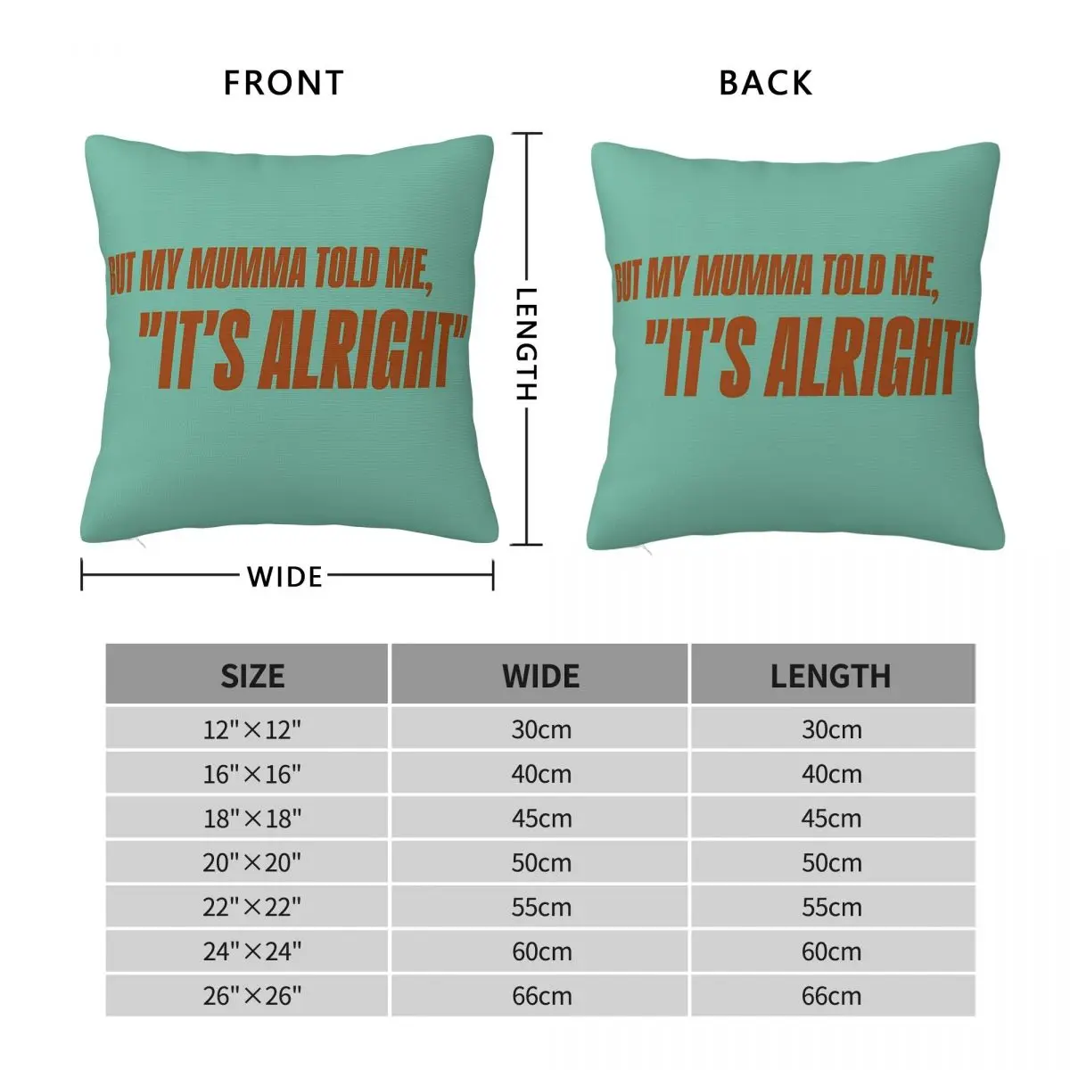 Life Of A Showgirl It's Alright Square Pillowcase Polyester Linen Velvet Creative Zip Decor Sofa Cushion Cover