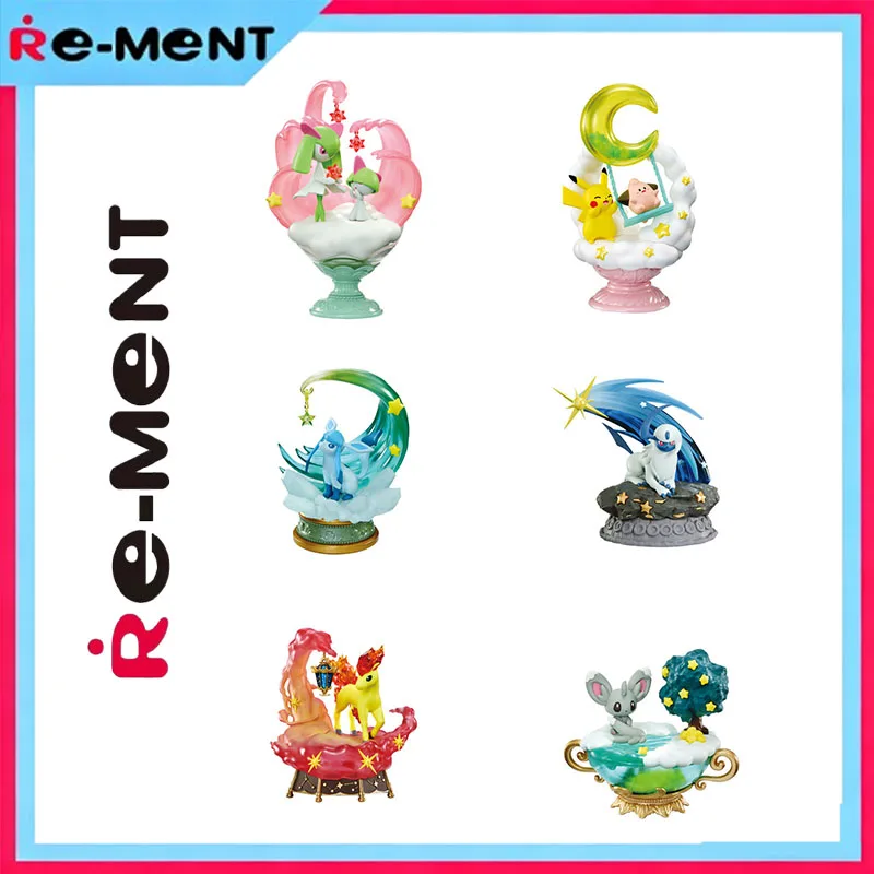 

Original Rement Pokemon Starrium Starlit Night Walk Mini Diorama Figure Blind Box Collection Kawaii Pikachu Glaceon Absol