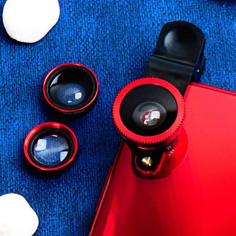 Mobile Phone Lens Wide-angle Magnifying Glass Fish Eye Mobile Phone Camera Lens Clip Multifunctional Selfie Set Photography Set