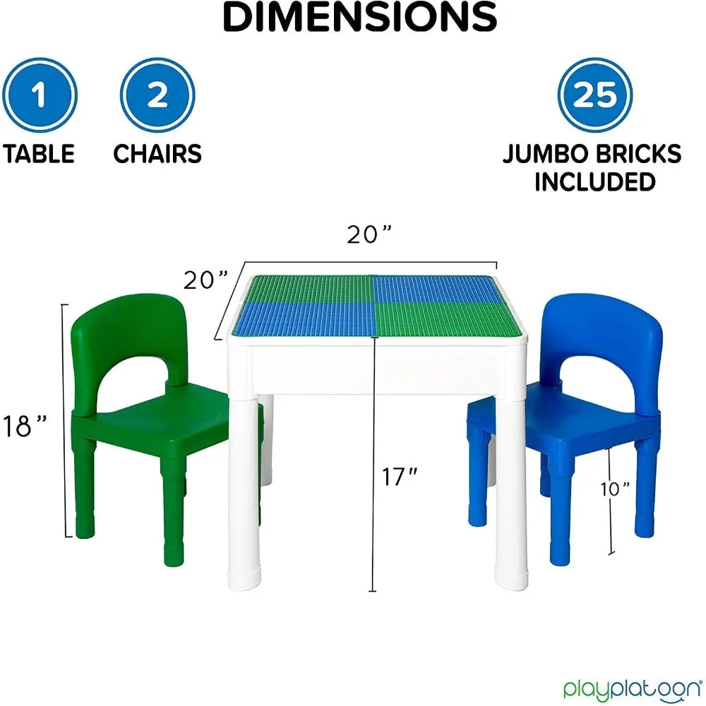 Play Platoon Kids Activity Table and Chair Set, Activity Table for Toddlers, 5-in-1 Sensory Table, Kids Art Table, Water Table