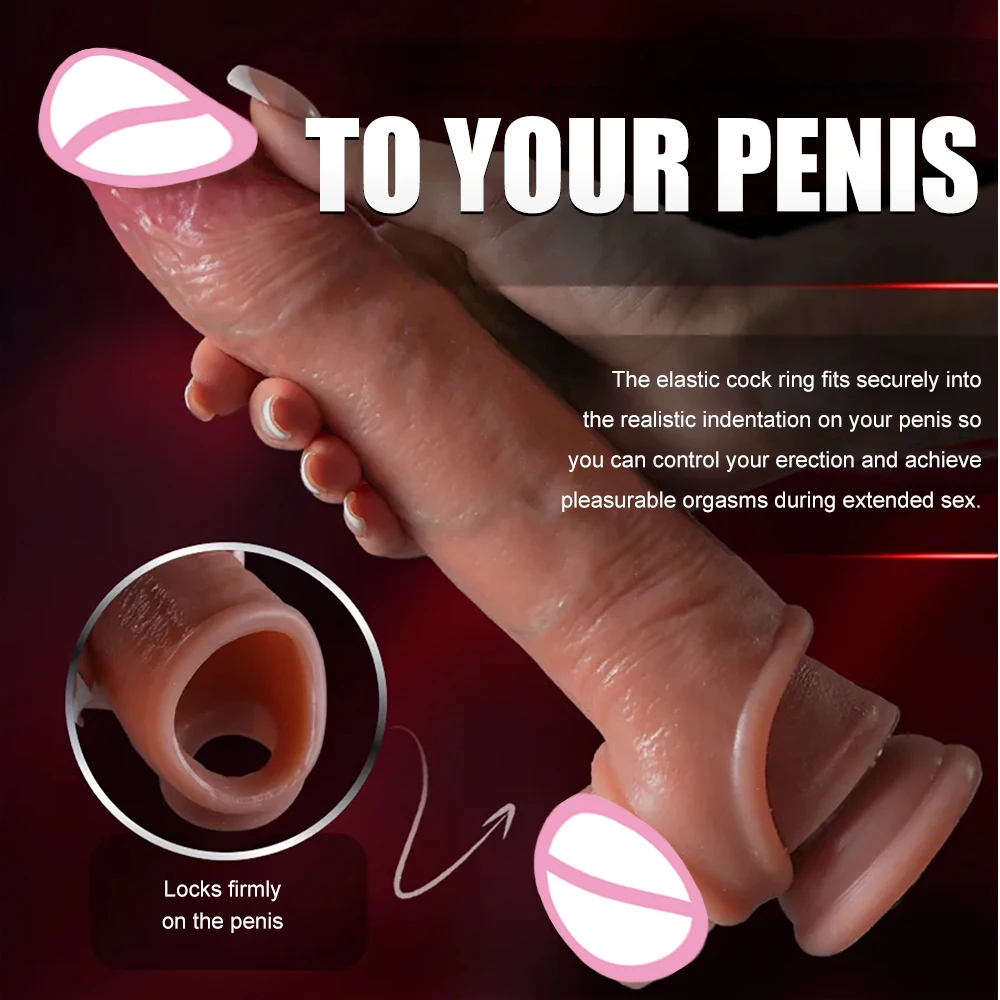 Ampliador reutilizable, funda para pene realista suave, gran crecimiento, pene de silicona Real, expulsión retardada, extender el pene, condón, Juguetes sexuales para hombre