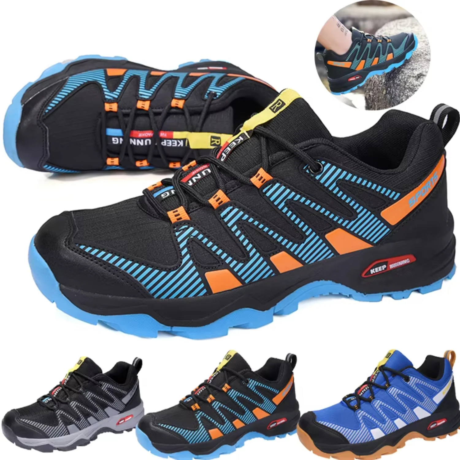 Men's Mountaineering Shoes, Cycling Shoes Solomon Outdoor Tourism Hiking Shoes Breathable Lightweight Anti slip Shoes