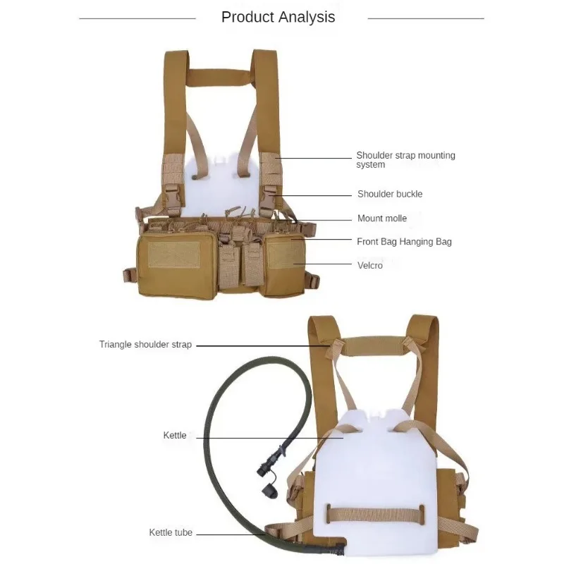 Imagem -05 - Tactical Peito Rig Vest Coletes de Combate Paintball Multi-bolso cs Field Training Vest Ajustável