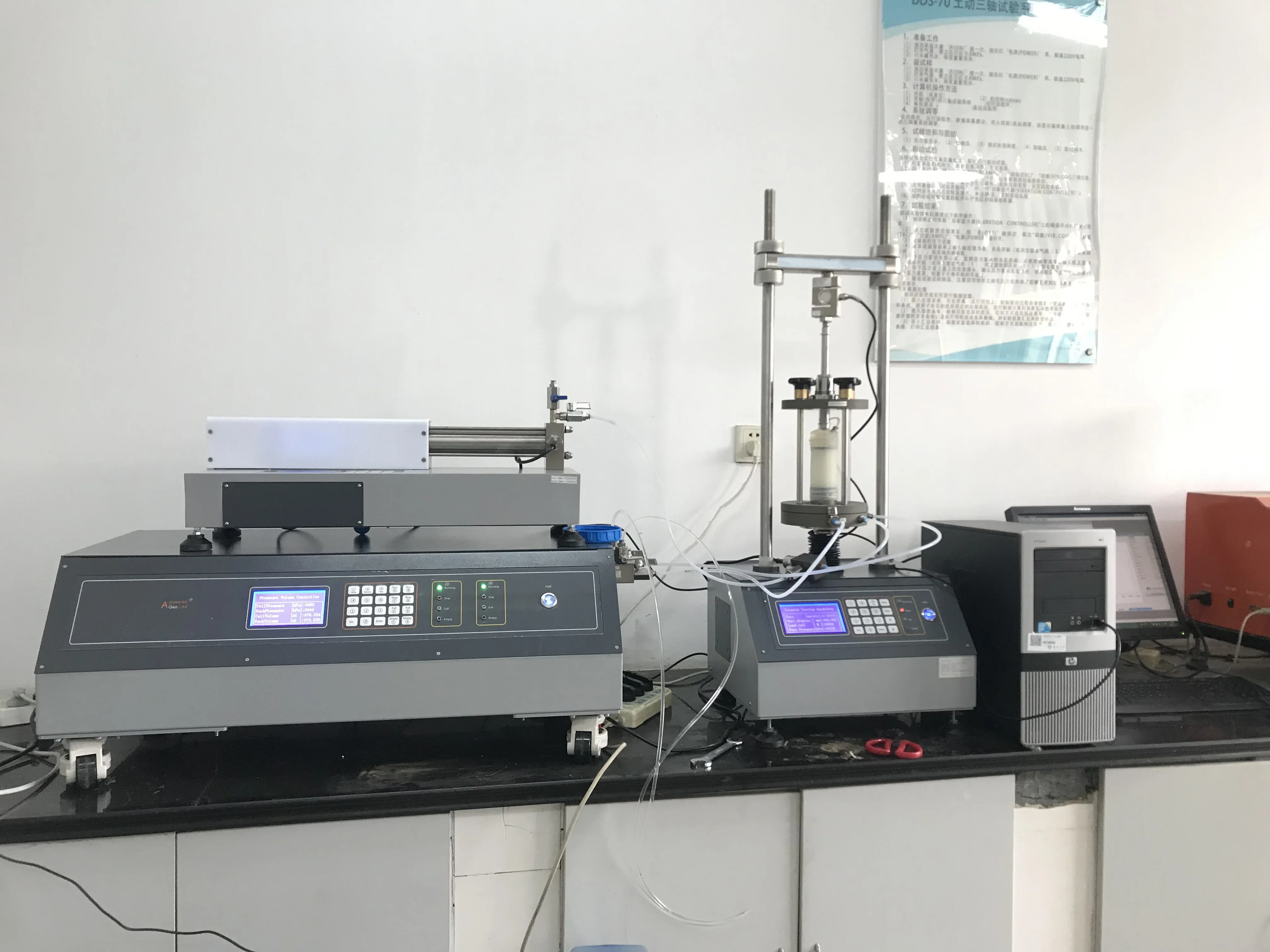 Aparelho de teste triaxial automático da máquina de testes triaxial do solo